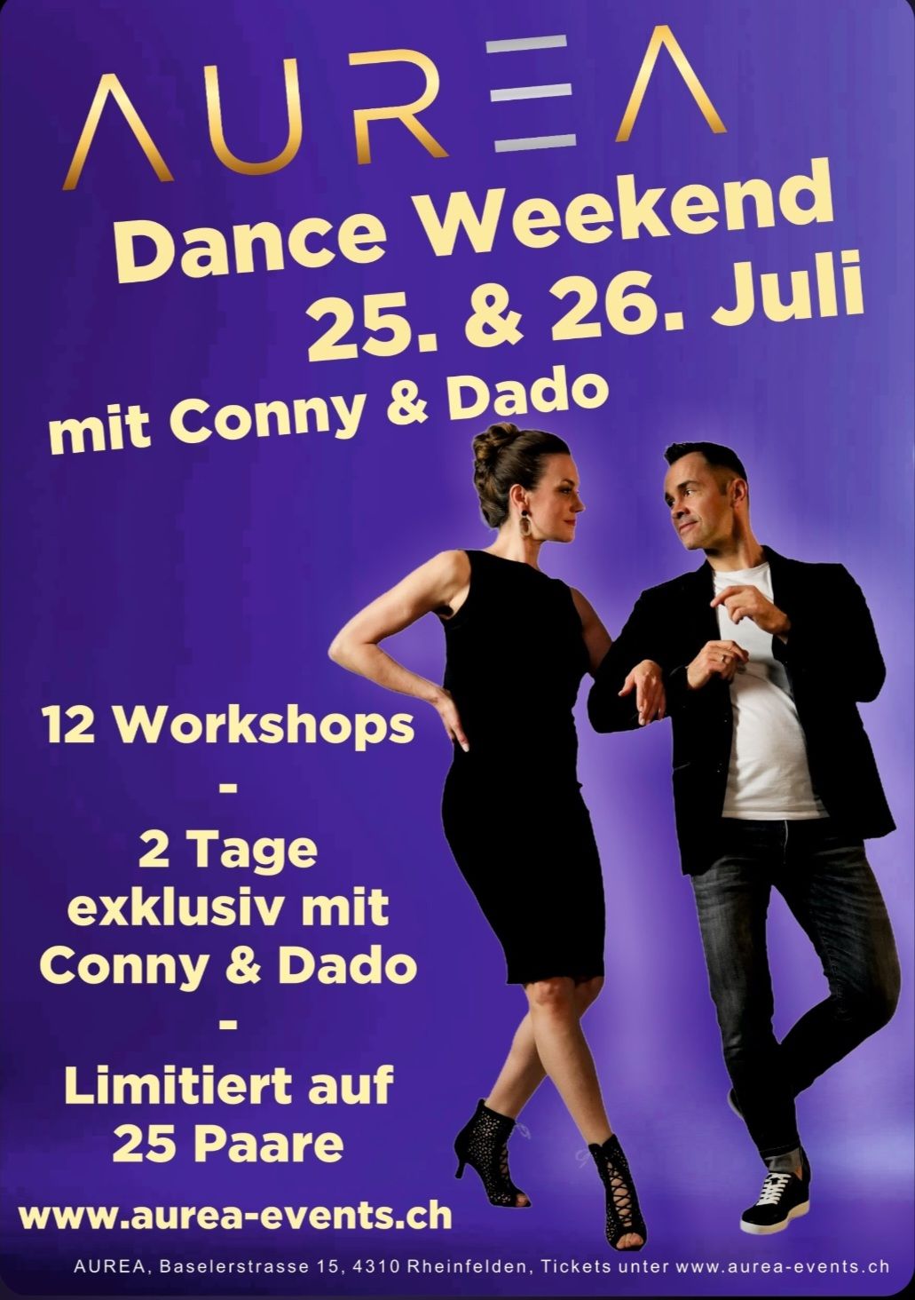 AUREA Facebook ad: AUREA Dance Weekend mit Conny & Dado am 25. & 26.7.26 in…
