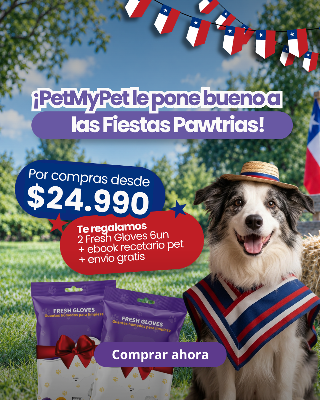PetmyPet Facebook ad: Productos de higiene natural para perros y gatos en Chile…