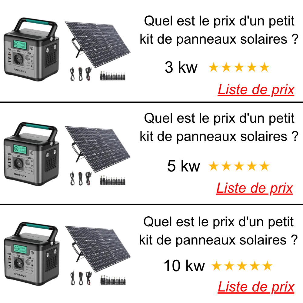 Shop Life Facebook ad: Quel est le prix d'un petit kit de panneaux solaires?