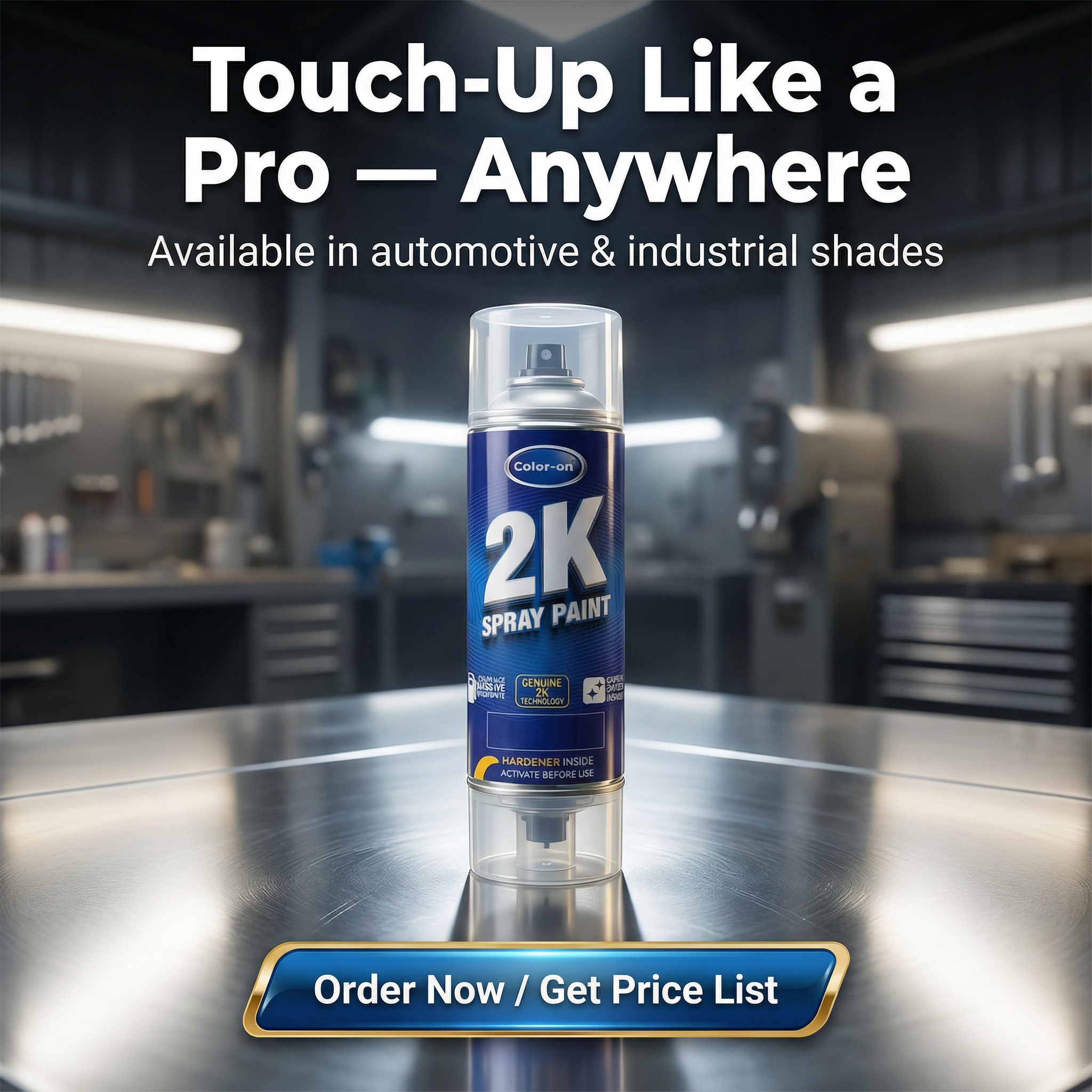 Color-On Spray Paint Facebook ad: Industrial-grade 2K Touch-Up Spray Paint-made for metal…