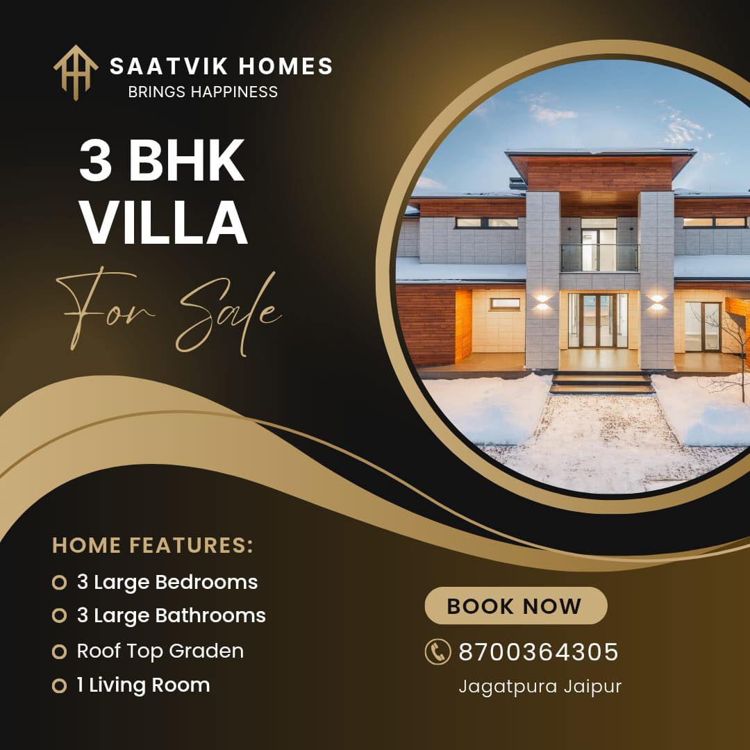 Saatvik Homes Facebook ad: builder at jaipur, we are dealing with land…