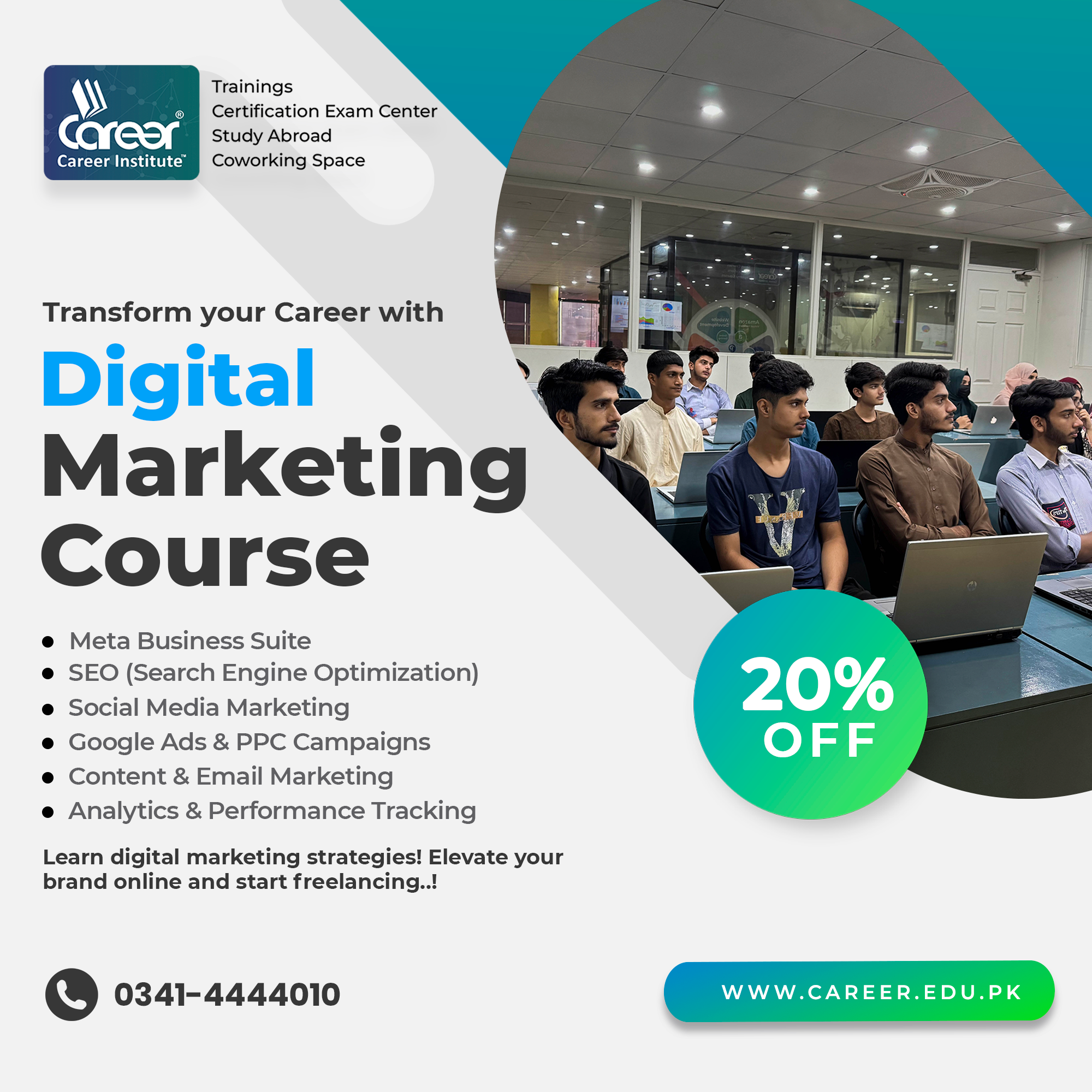 Career Institute Facebook ad: Admissions Open at Career Institute!