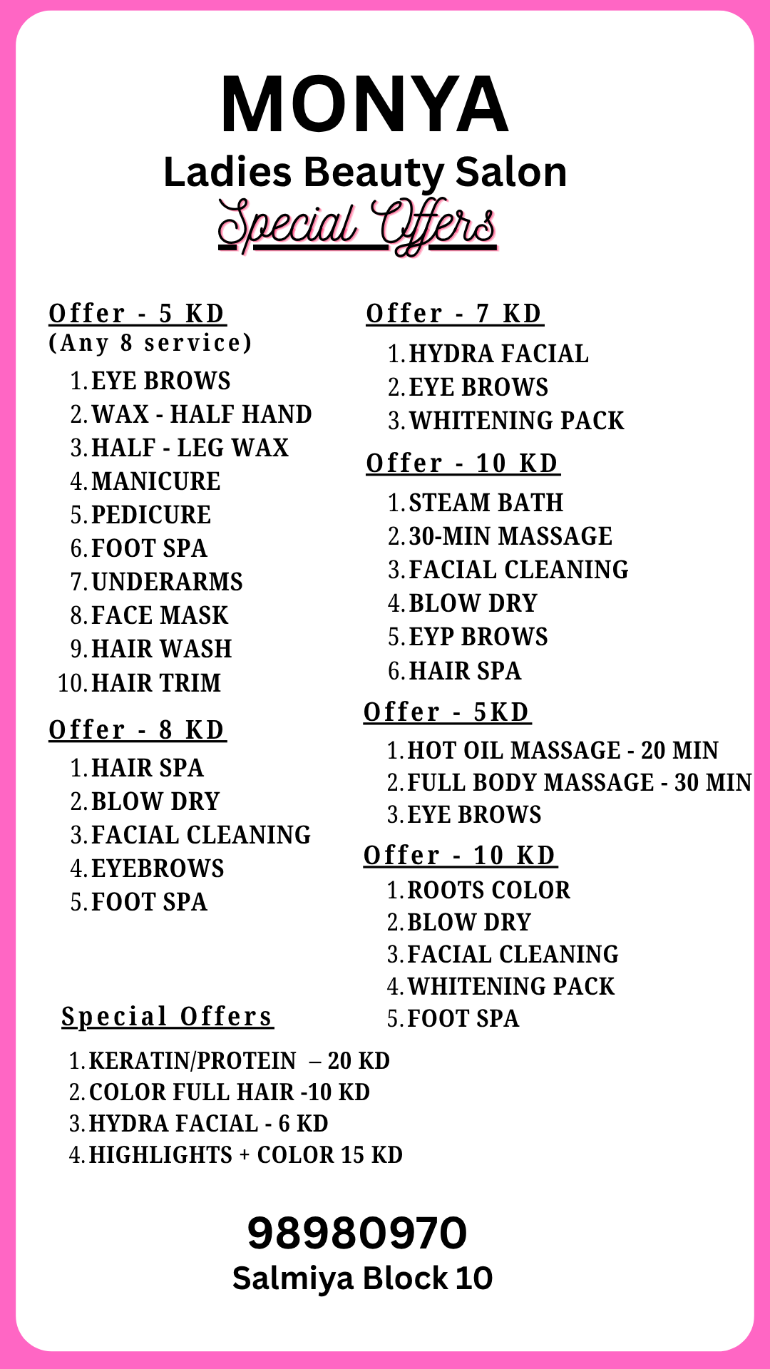 Monya.Salon Facebook ad: Chat with us