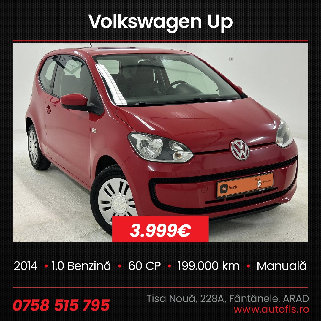 AUTO FLS Trading Facebook ad: Volkswagen Up, 11/2014, Cutie de viteze manuală