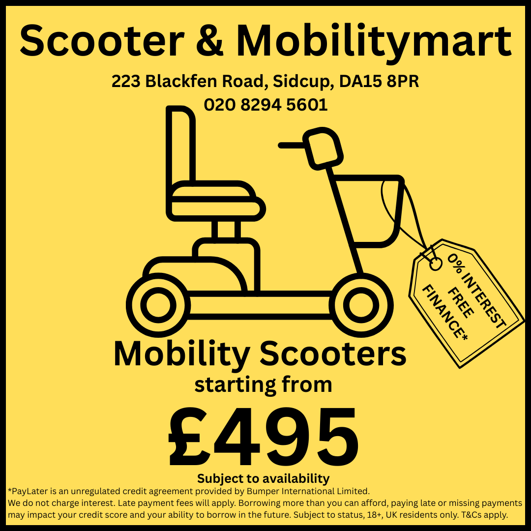 Scooter & Mobilitymart Facebook ad: Mobility Scooters - Starting from £495.