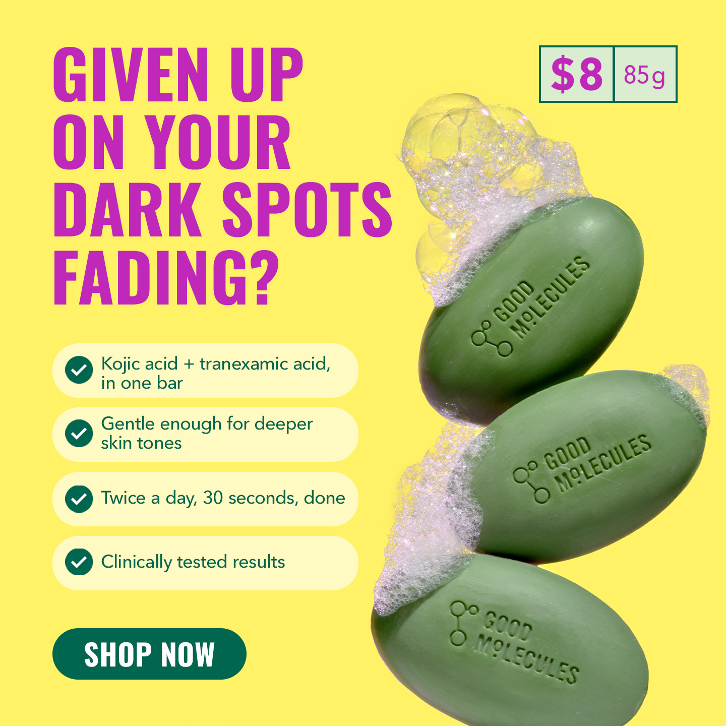 Good Molecules Facebook ad: Over 5k Reviews