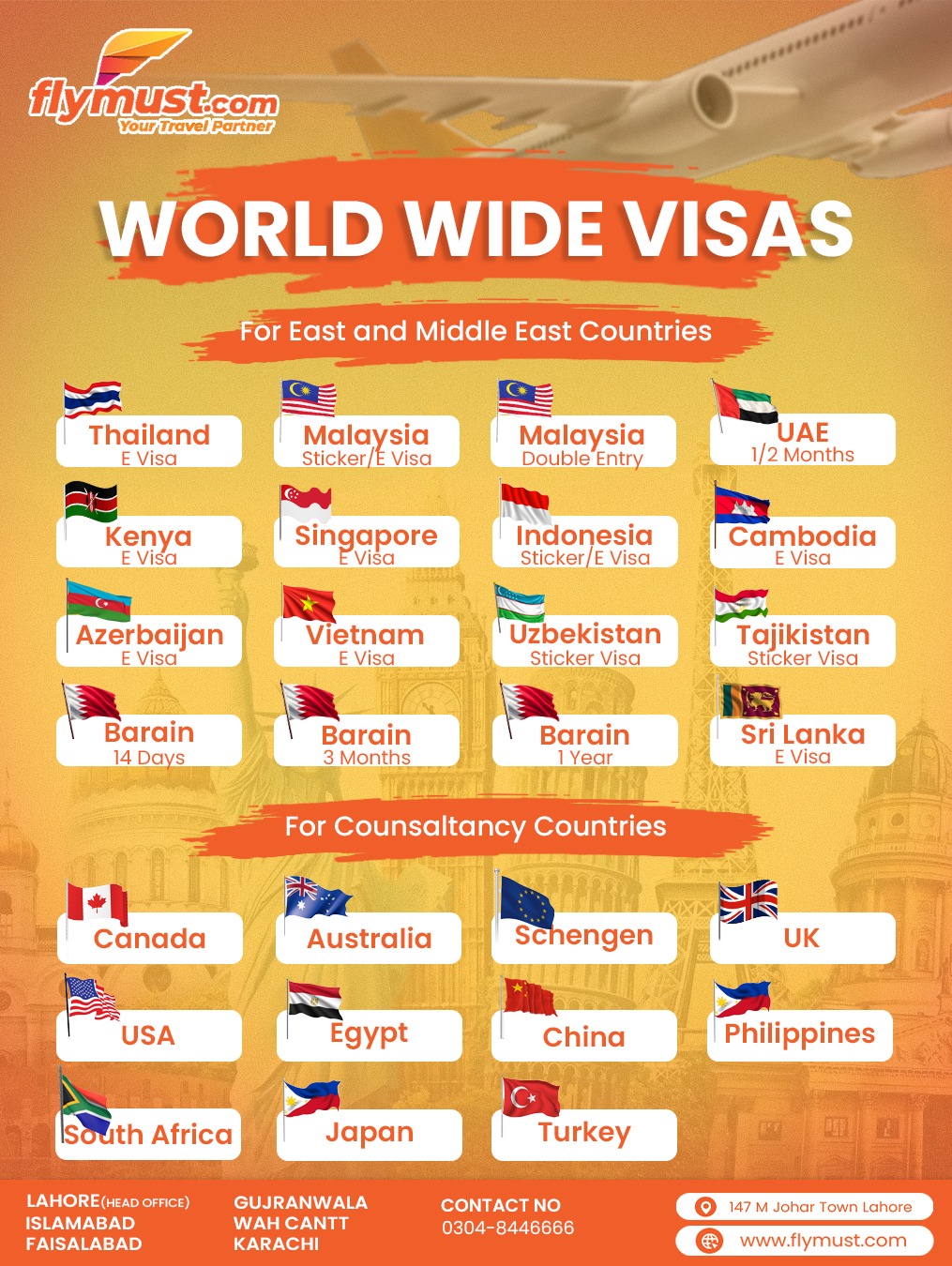 Flymust - Your Travel Partner Facebook ad: Your Visa Partner for Worldwide Travel