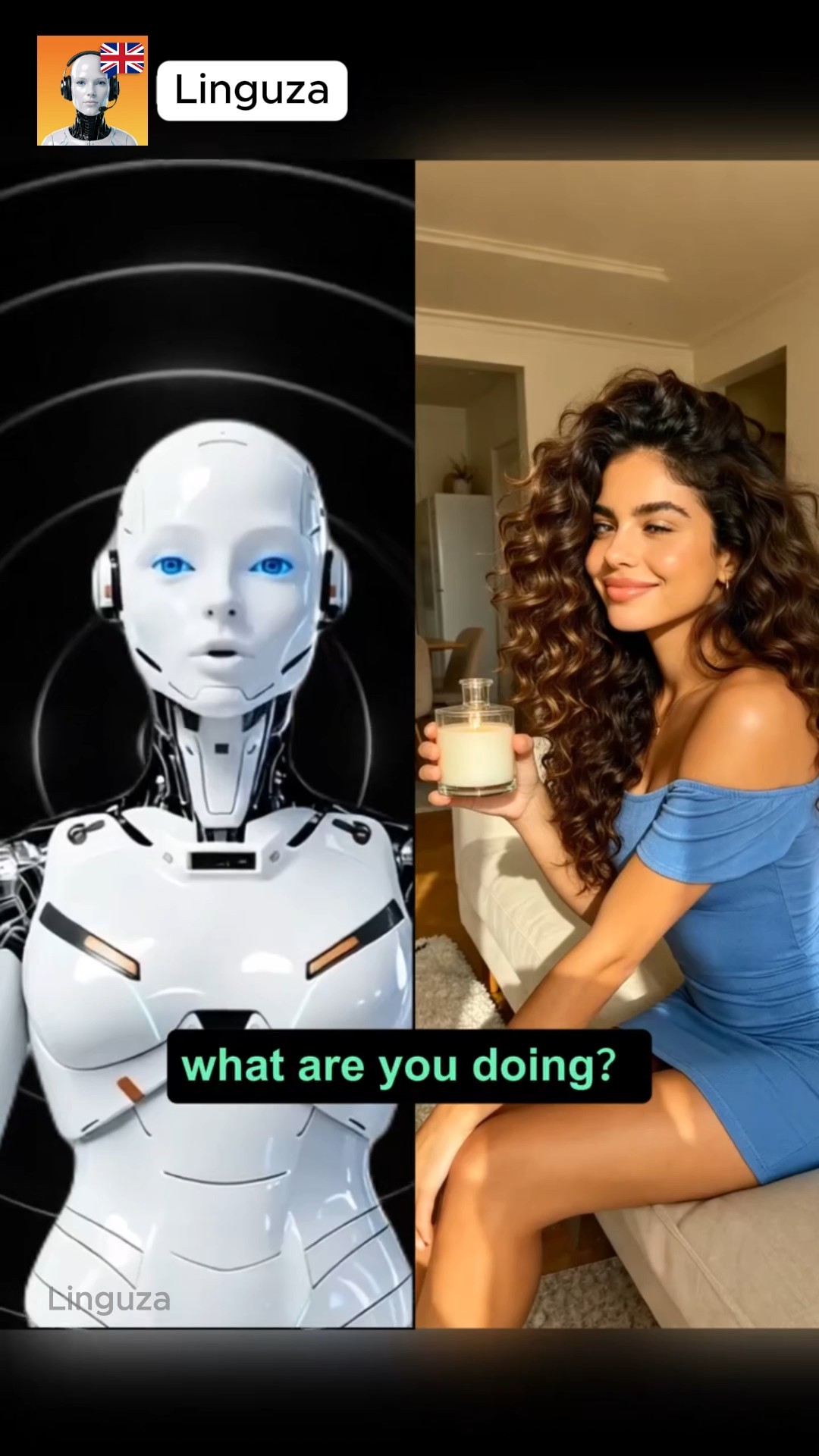 Linguza: AI English Tutor Facebook ad: Try free now!