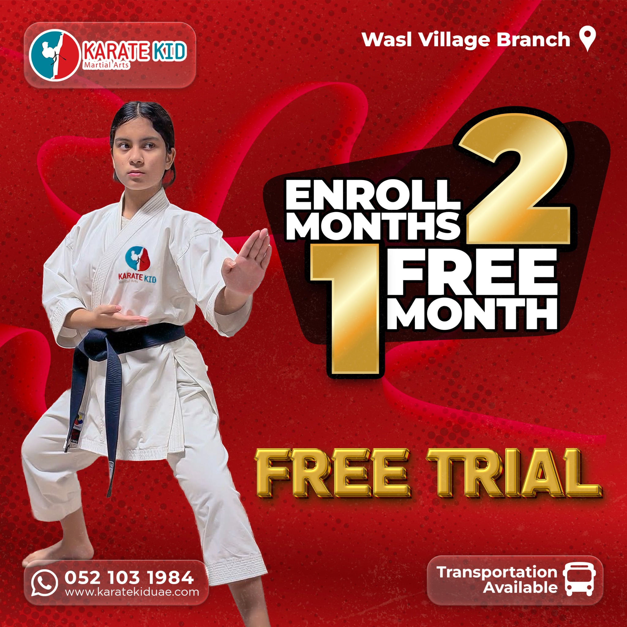Karate Kid Martial Arts Facebook ad: Chat with us