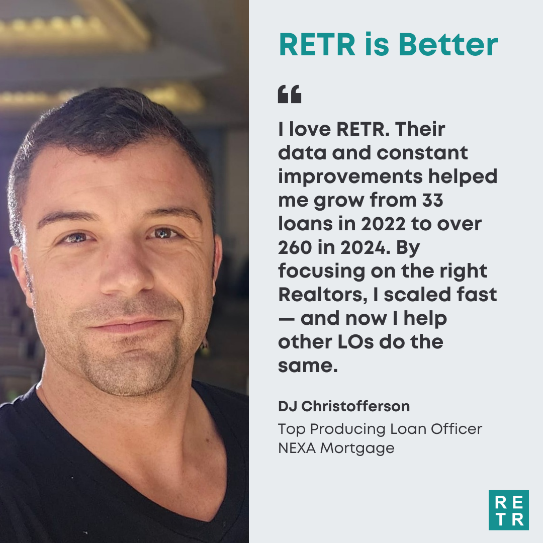 RETR Facebook ad: Close More Loans With Real Data