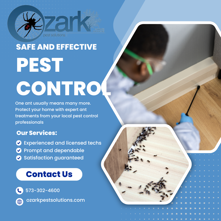 Ozark Pest Solutions Facebook ad: Effective Ant Control Solutions