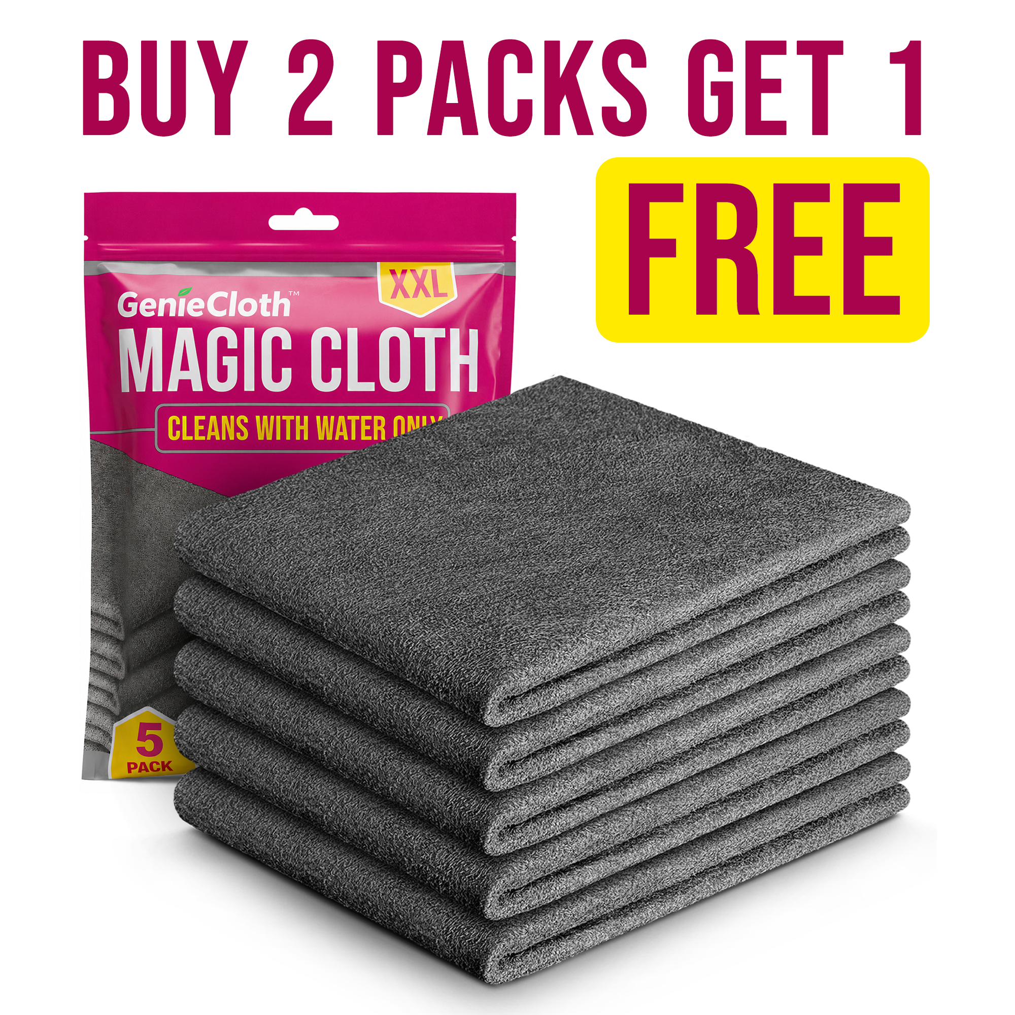 Genie Cloth Facebook ad: Premium Microfiber that Cleans with Just Water