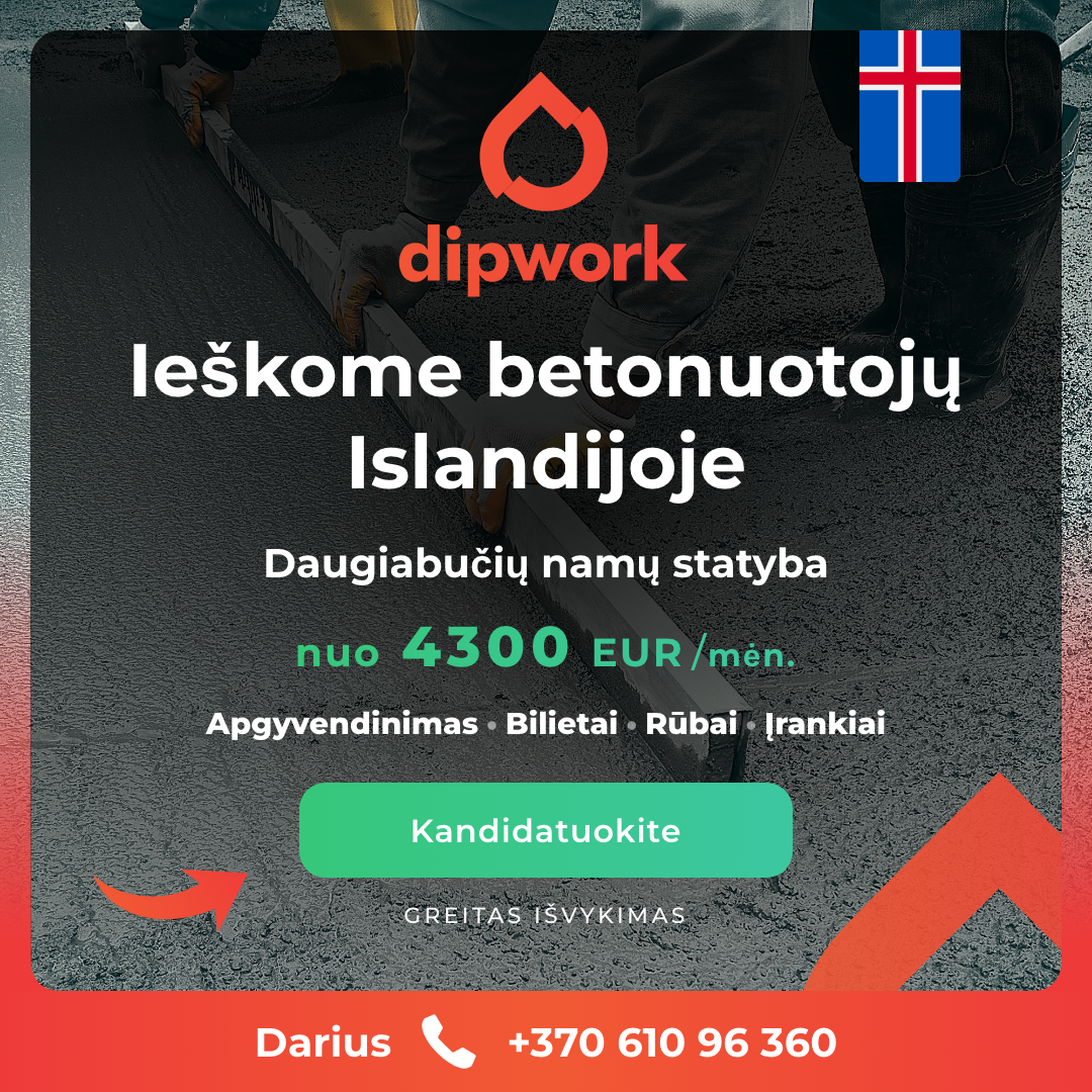 Dipwork Lietuva Facebook ad: Atlyginimas nuo 4300 EUR/mėn.