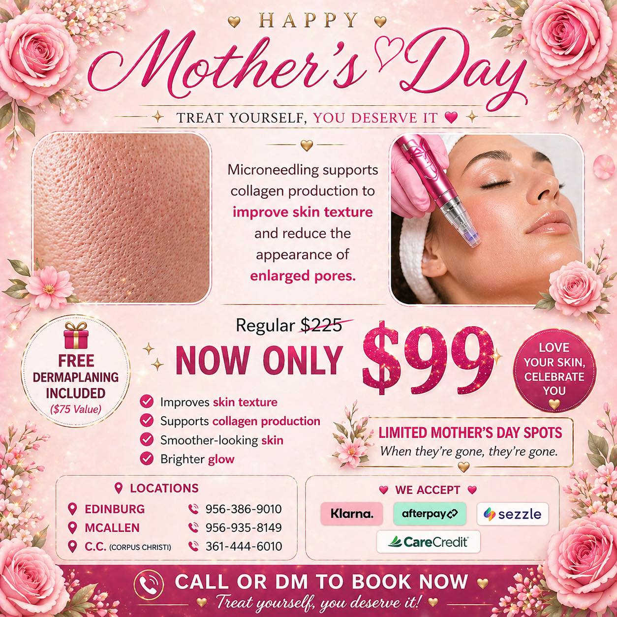 Infinite Beauty Edinburg Facebook ad: MOTHER’S DAY SPECIAL