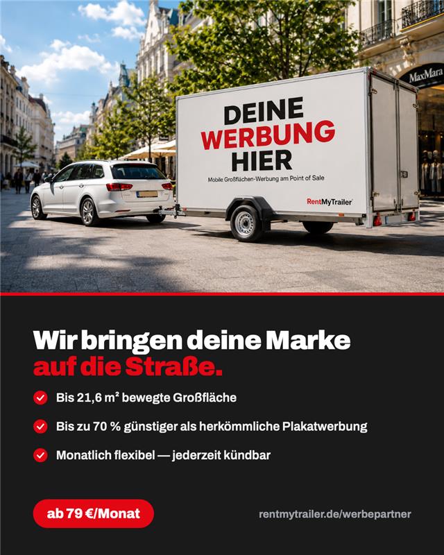 RentmyTrailer Facebook ad: Die smarte Art der mobilen Außenwerbung!
