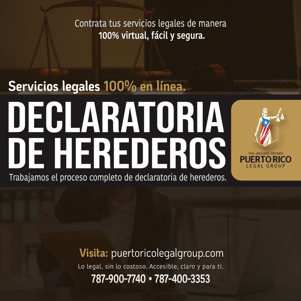 Puerto Rico Legal Group Facebook ad: Servicios Notariales y Legales de Herencia