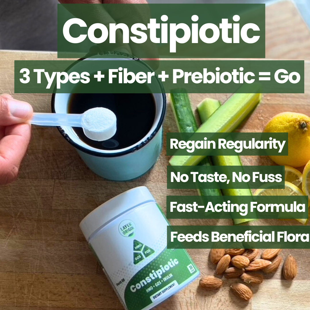 Layer Origin Nutrition Facebook ad: Say Goodbye to Constipation with Constipiotic