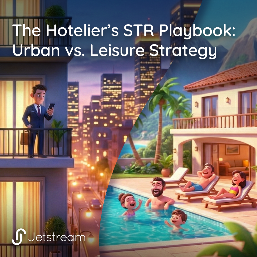 Jetstream Hospitality Solutions Facebook ad: Urban vs. Leisure: Your STR Playbook