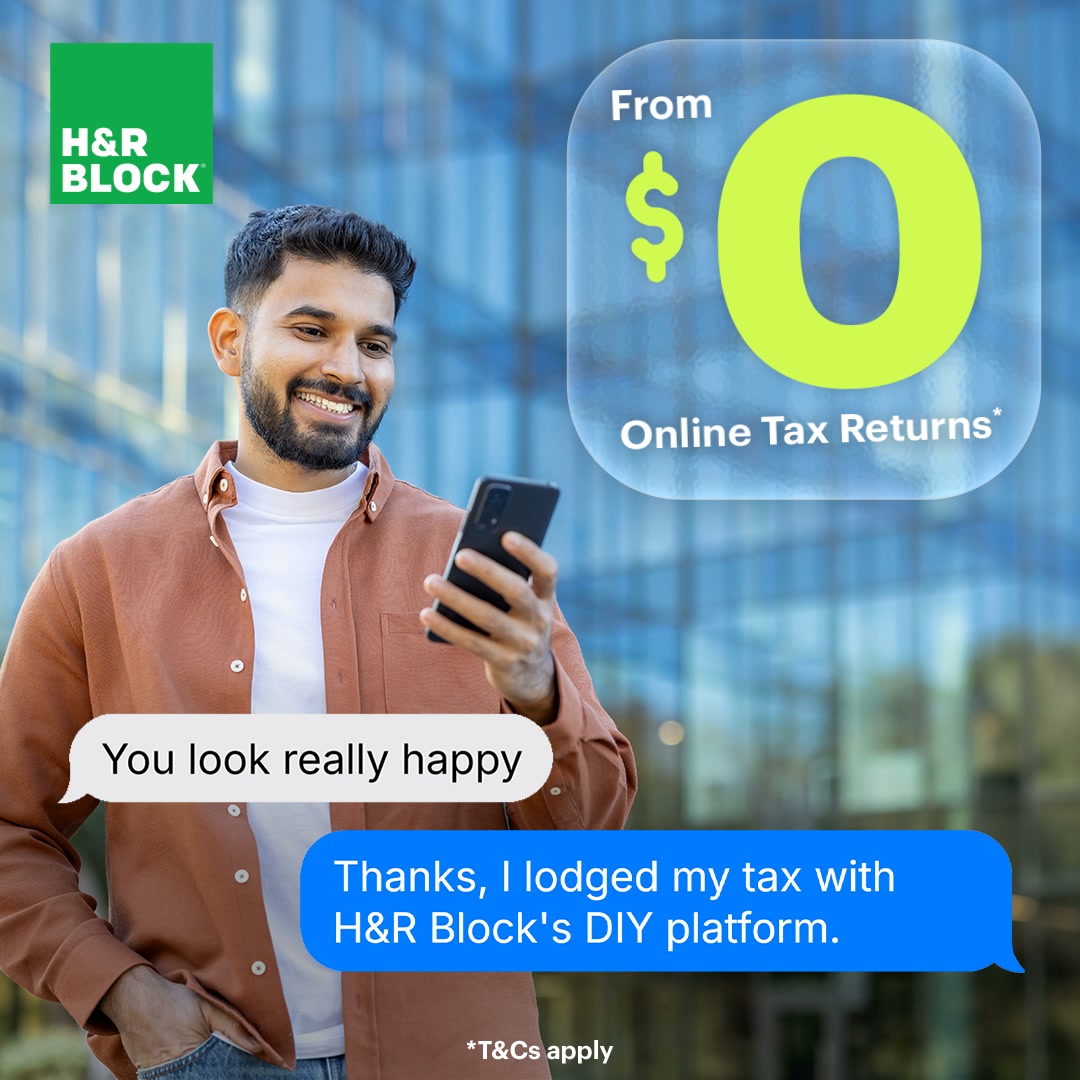 H&R Block Australia Facebook ad: Online Tax Returns from $0