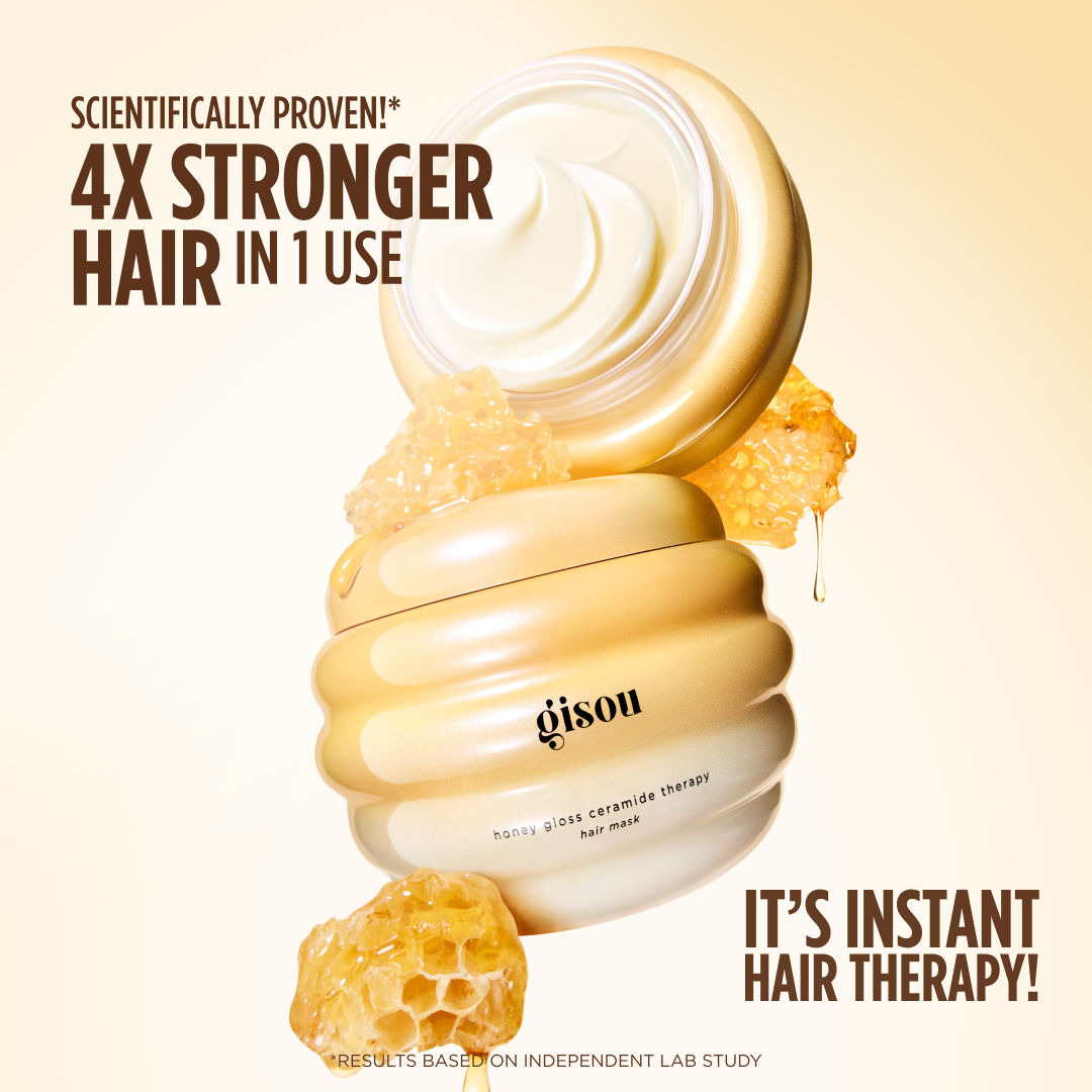 Gisou Facebook ad: Gisou Honey Gloss Ceramide Therapy Hair Mask.