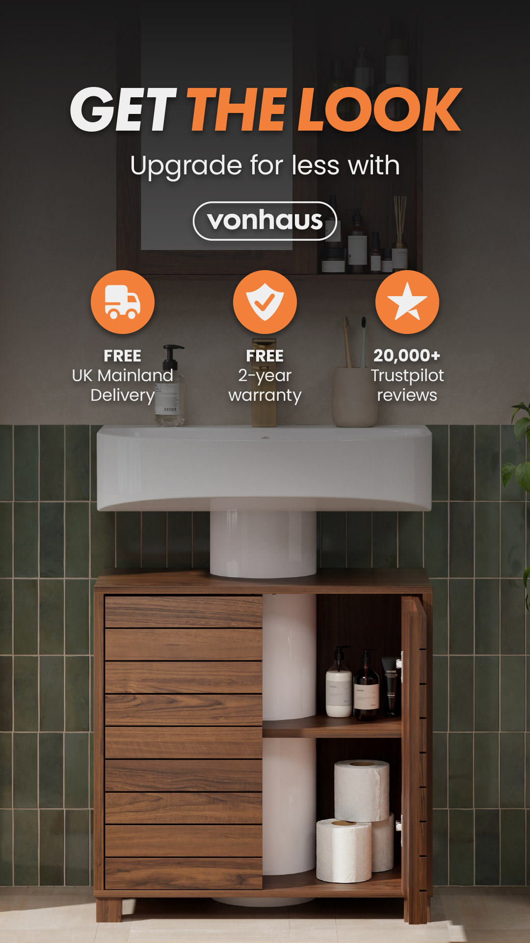 Vonhaus Facebook ad: Storage Meets Style.