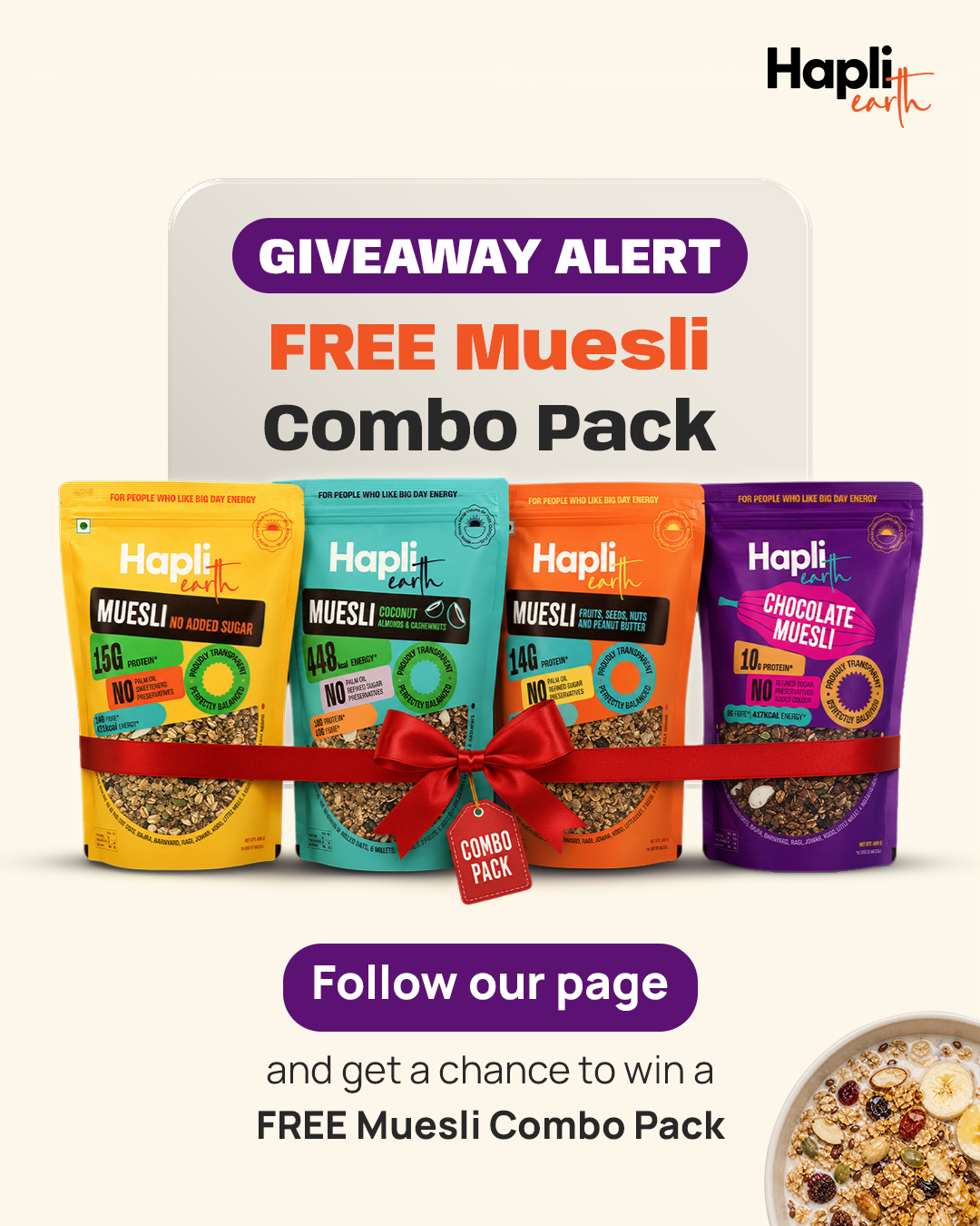 Hapli Earth Facebook ad: Ready for a healthier, tastier morning routine?