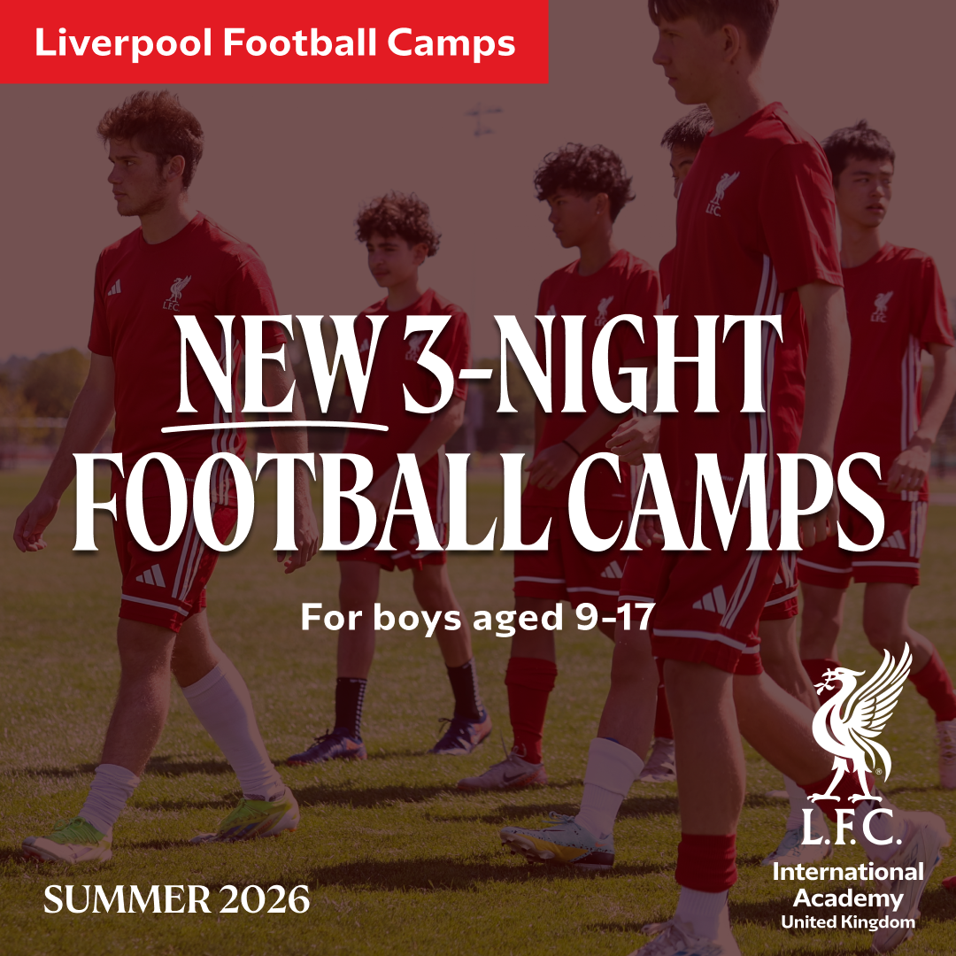 Liverpool FC Camps in UK Facebook ad: Liverpool FC 3-Night Residential Football Camps