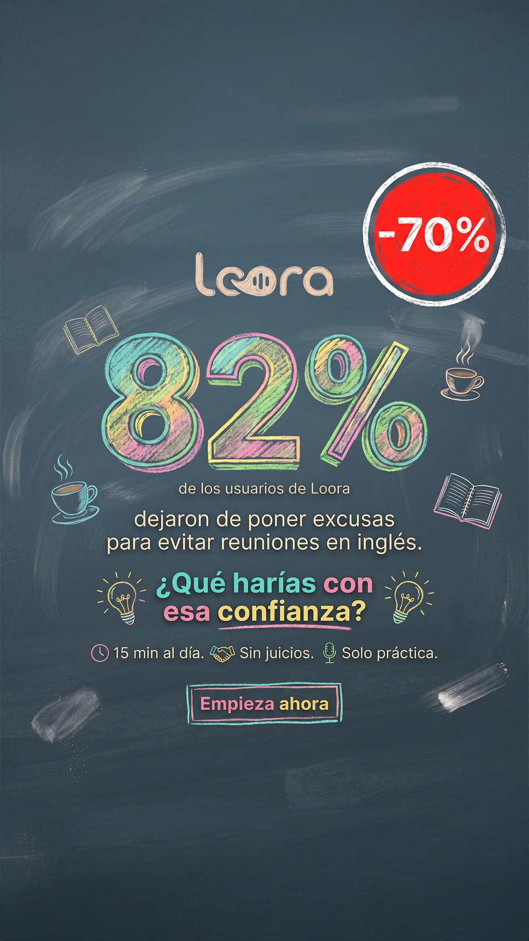 Loora: AI English Tutor Facebook ad