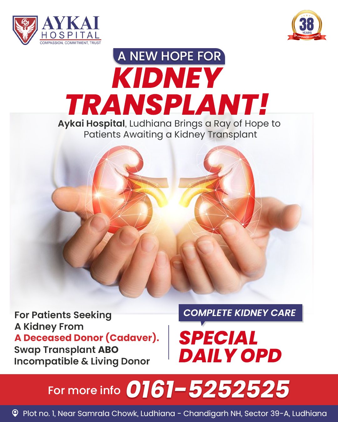 Aykai Hospital Facebook ad: At Aykai Hospital, Ludhiana, we provide complete kidney…