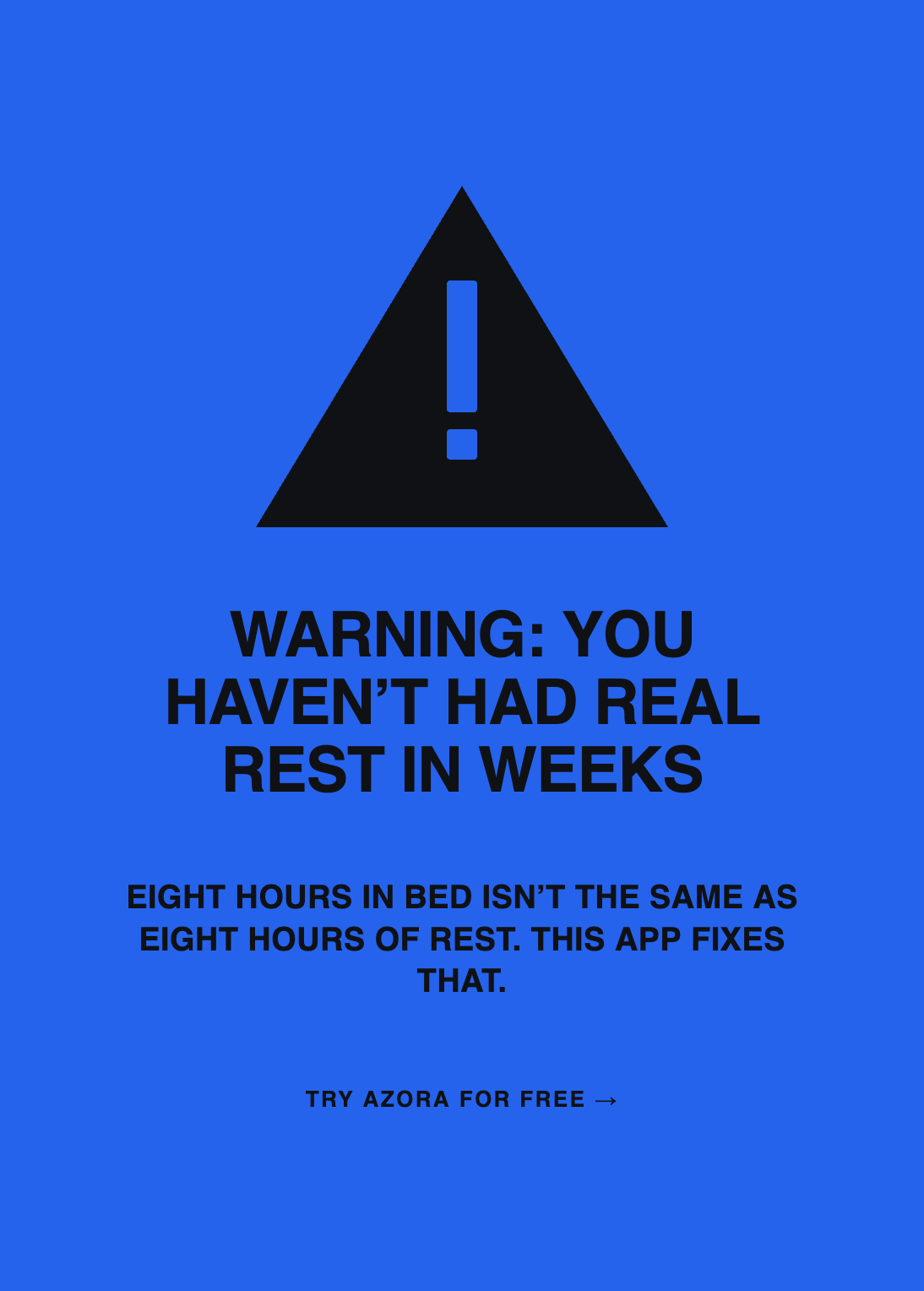 Azora Facebook ad: Take the 2-minute reset, then download Azora.