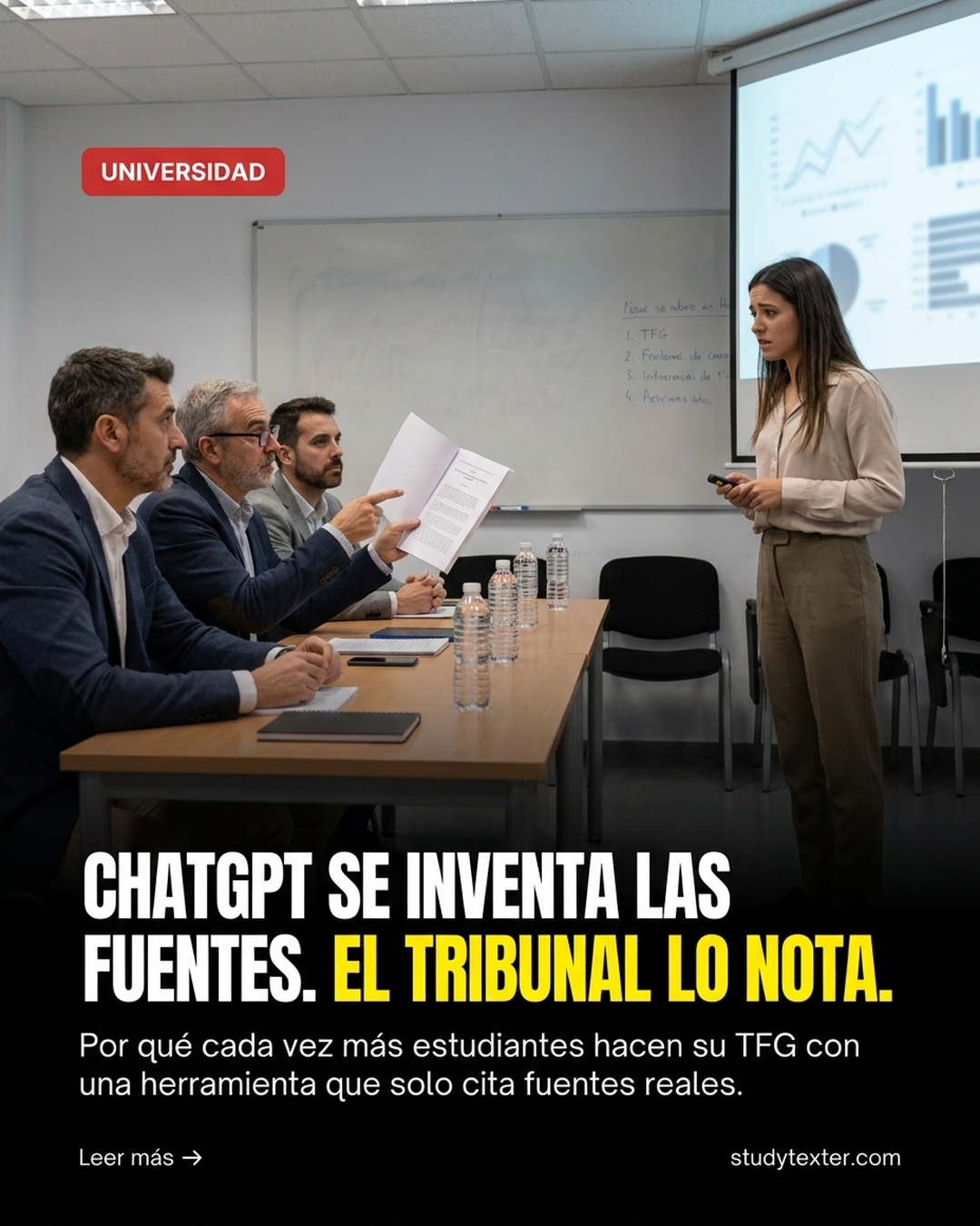 StudyTexter.com Facebook ad: Solo fuentes reales. Todas.