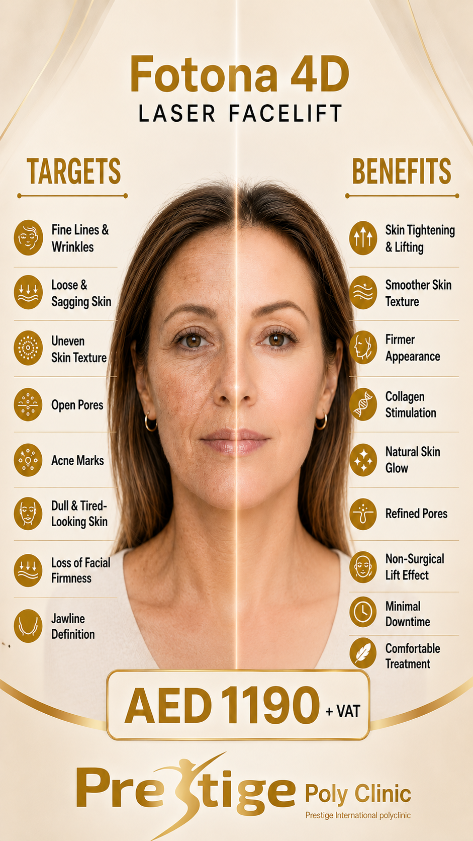 Prestige clinic Facebook ad from May 29, 2026