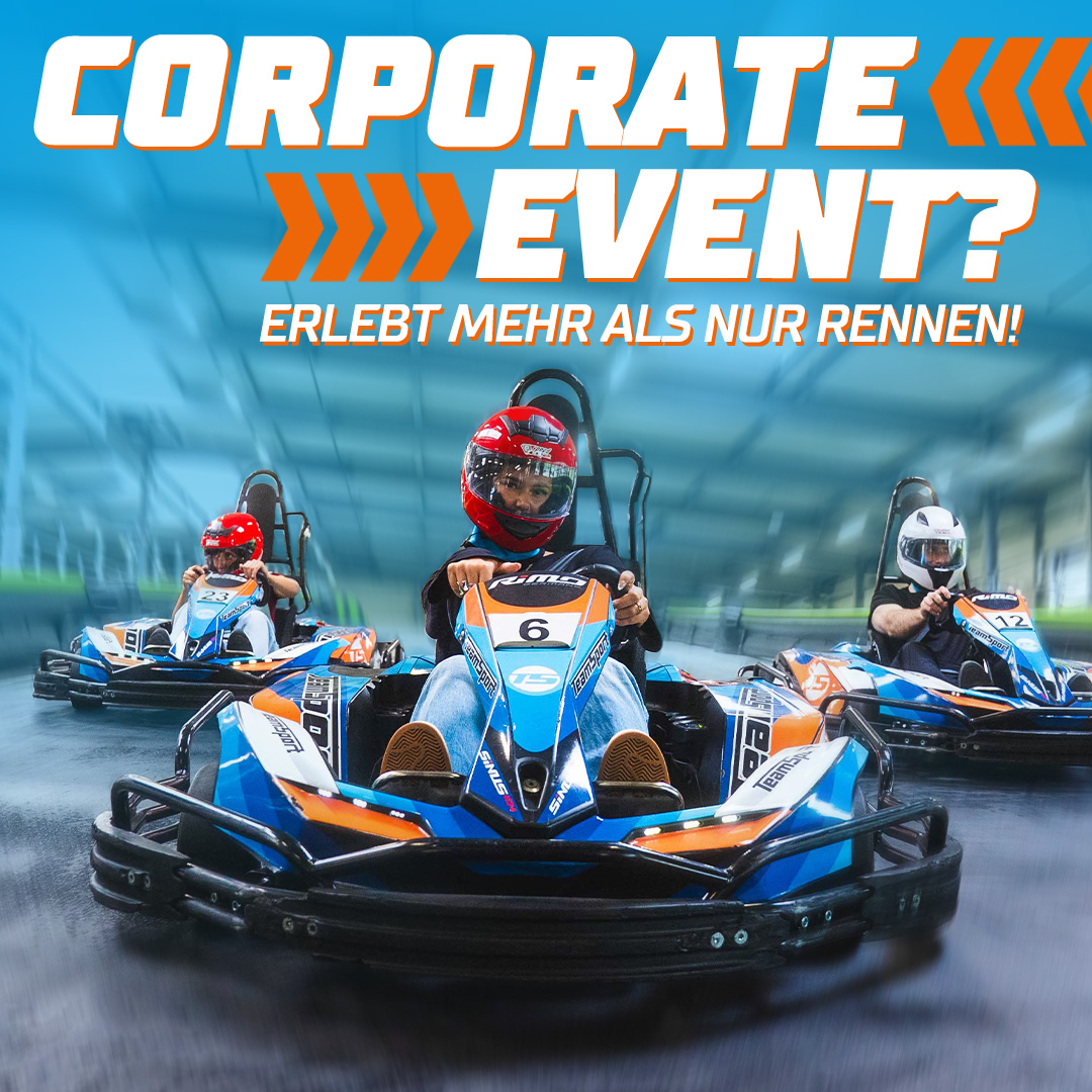 Teamsport E-Karting Mönchengladbach Facebook ad: Firmenfeier mit Teamsport E-Karting