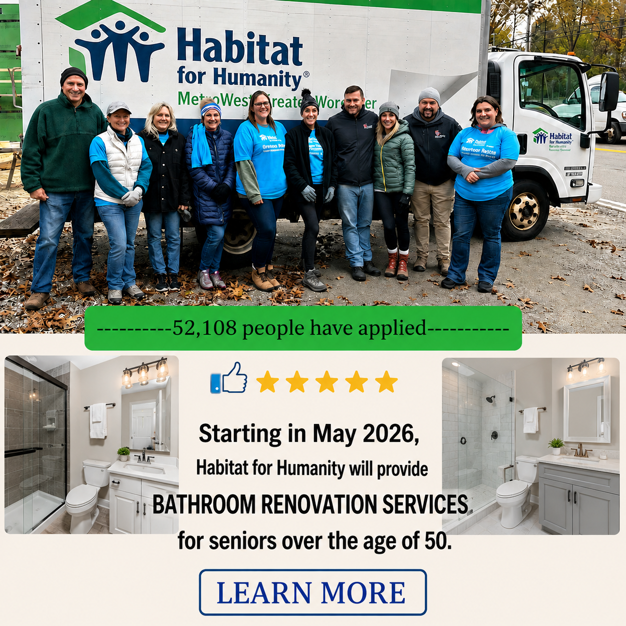 Home Comfort Hub2 Facebook ad: Bathroom Upgrade Program