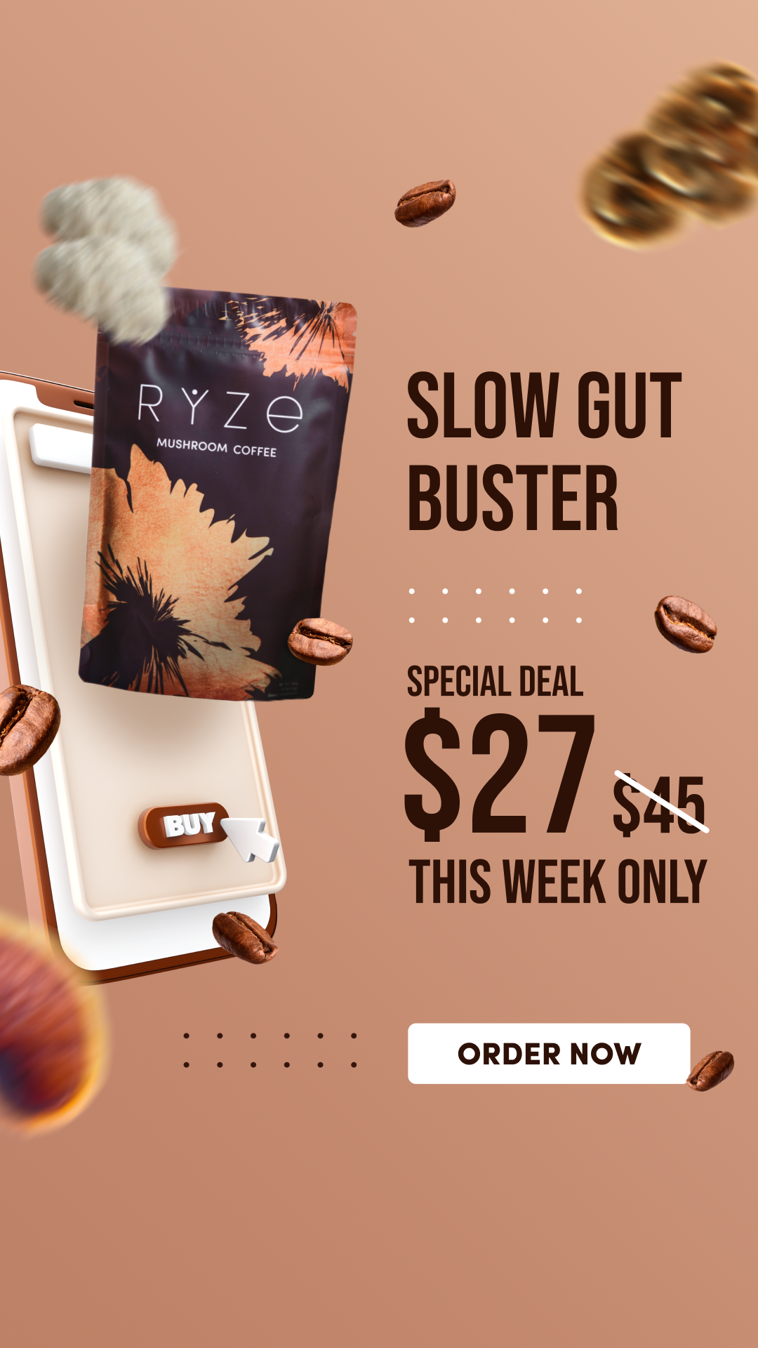 RYZE Superfoods Facebook ad