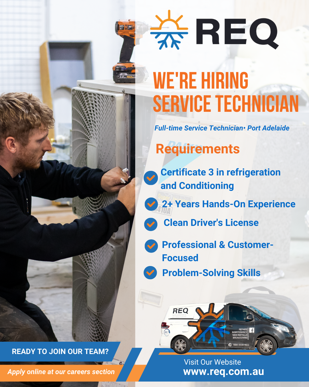 REQ Air Conditioning & Energy Solutions Facebook ad from Jan 18, 2026