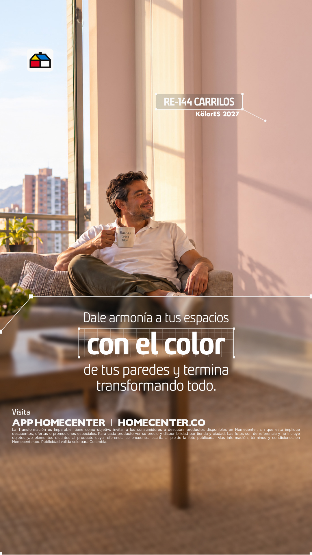 Homecenter Facebook ad: Nuevo color a tus paredes