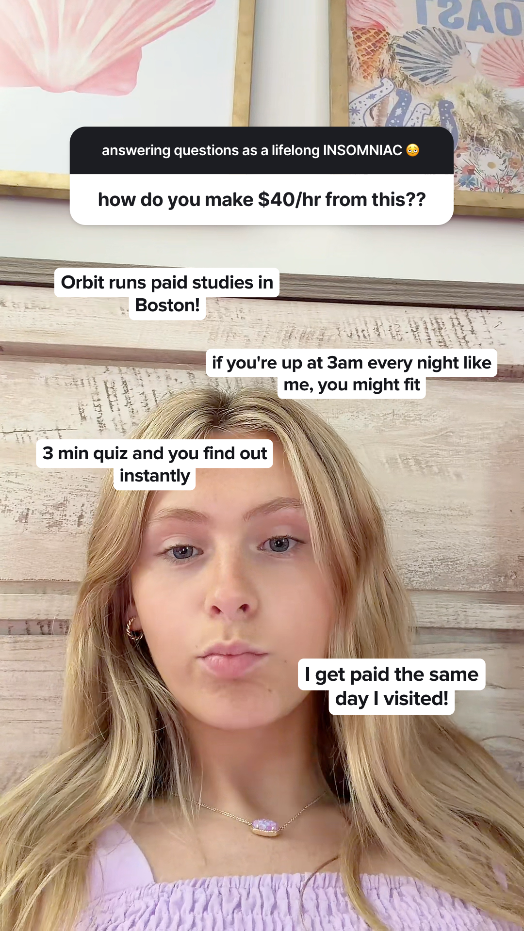 Orbit Clinical Facebook ad: Can't Fall Asleep? Get Paid $40/Hr