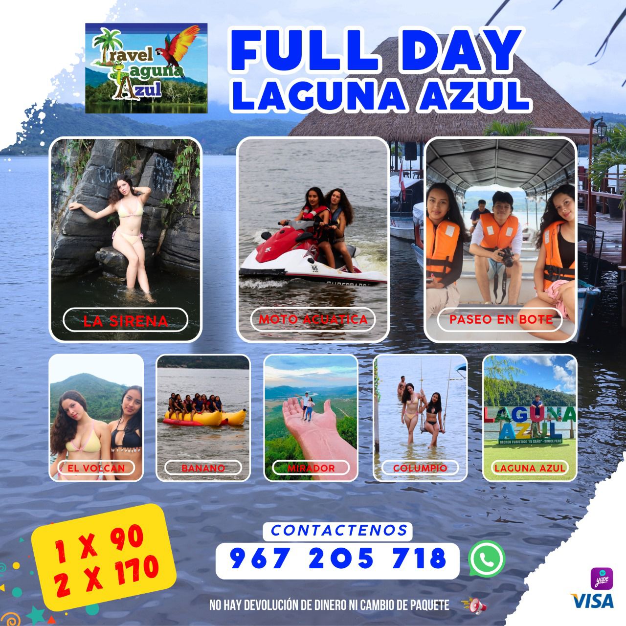 Travel Laguna Azul Facebook ad: Full Day en la laguna Azul de Sauce…