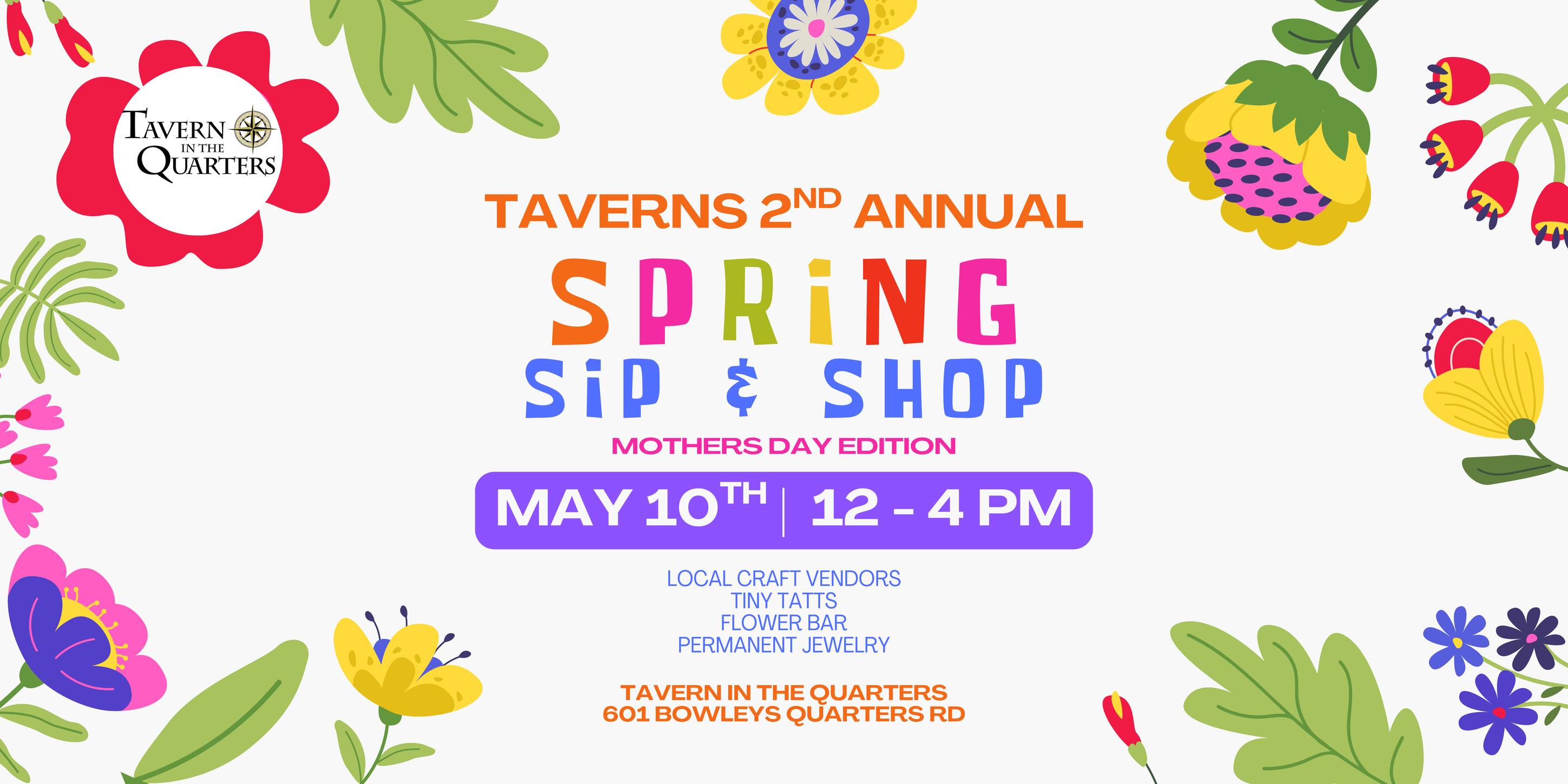 Nastassia Marie Facebook ad: Tavern in The Quarters 2nd Annual Spring Sip & Shop