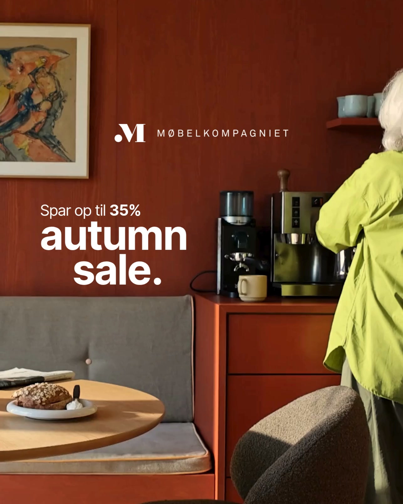 Møbelkompagniet Facebook ad: Autumn sale. Spar op til 35%.