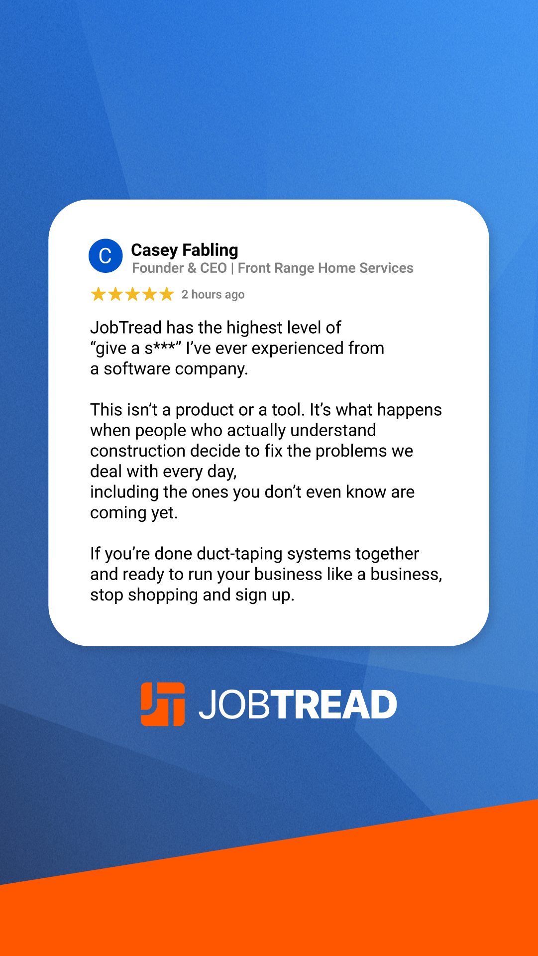 JobTread Software Facebook ad