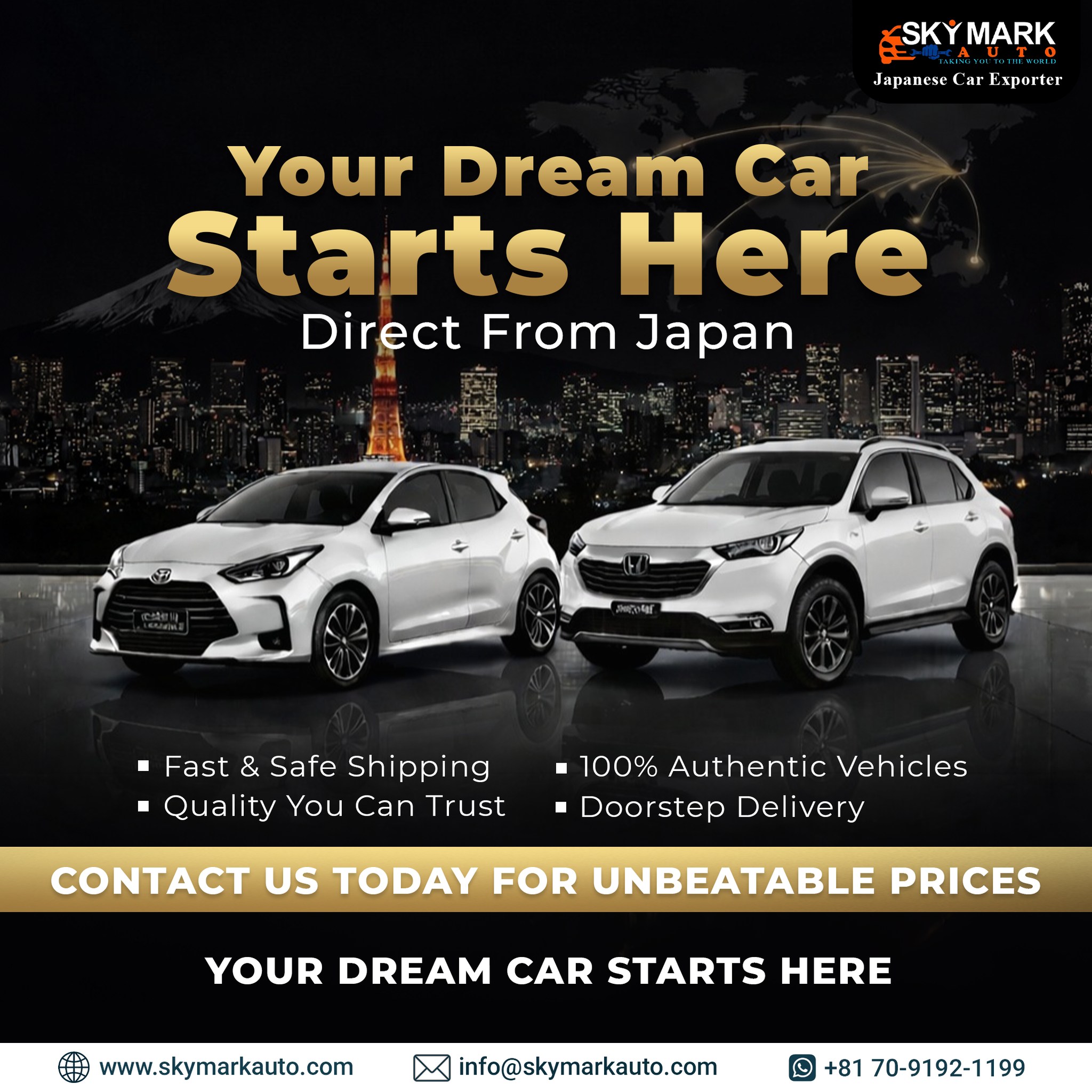 SKY MARK Auto Facebook ad: Drive Strong, Drive Japan Quality
