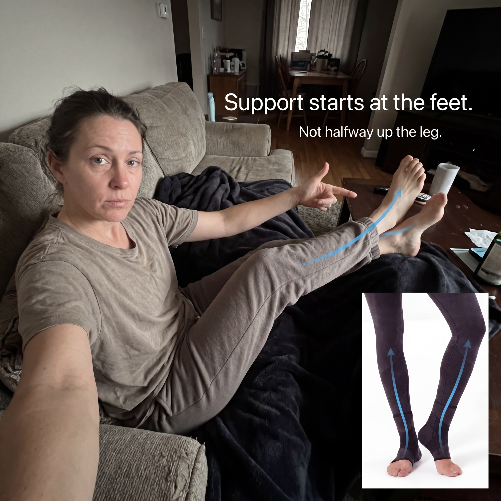 Doletics Facebook ad: Support Should Not Stop At The Calves.
