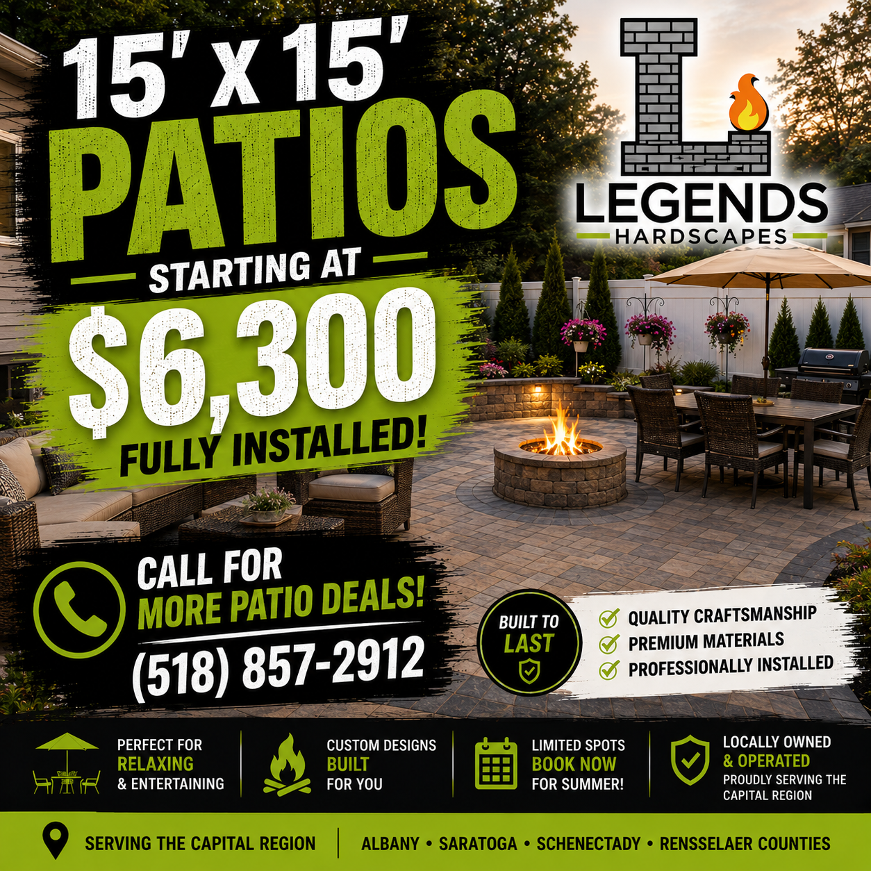 Legends Hardscapes Facebook ad: Get your discounted patio!