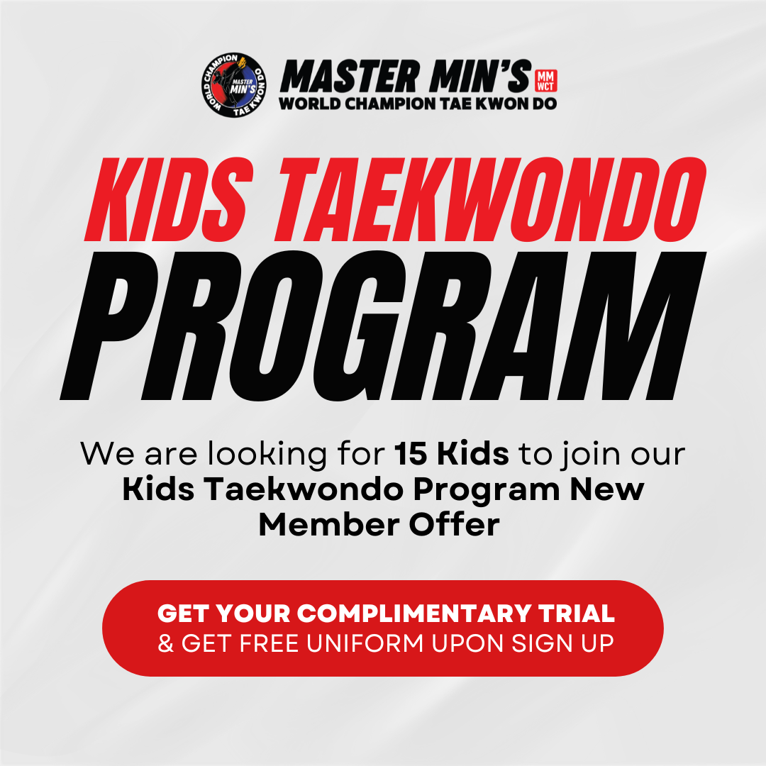 Master Min’s World Champion Tae Kwon Do Facebook ad: Spring Into Focus & Confidence