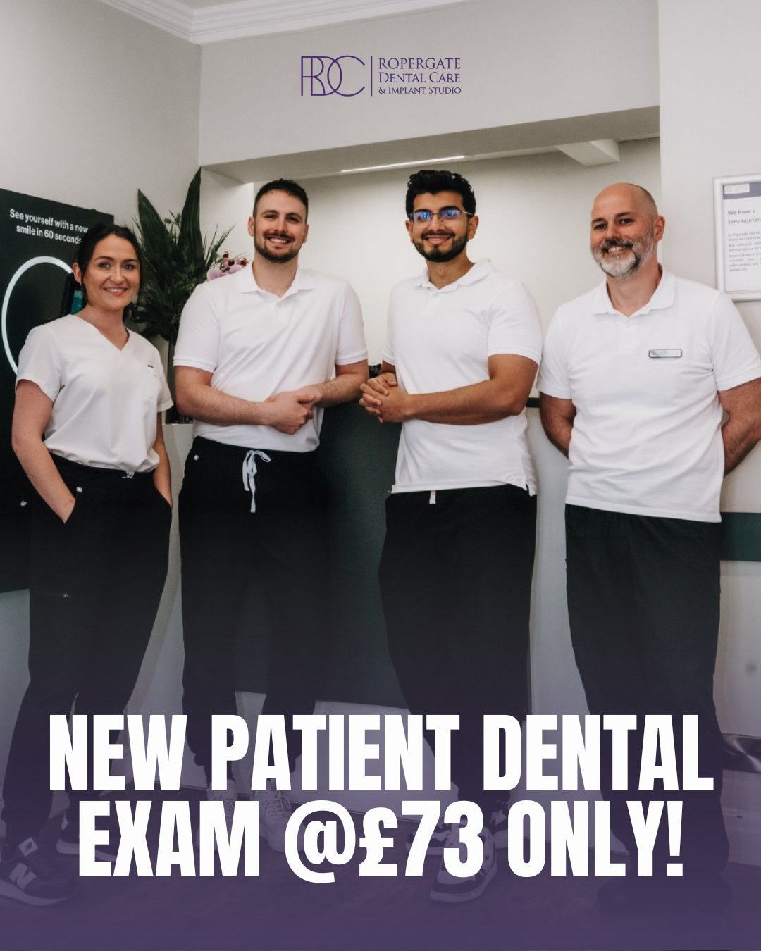 Ropergate Dental Care & Implant Studio Facebook ad: Dental Check-Up Just £73