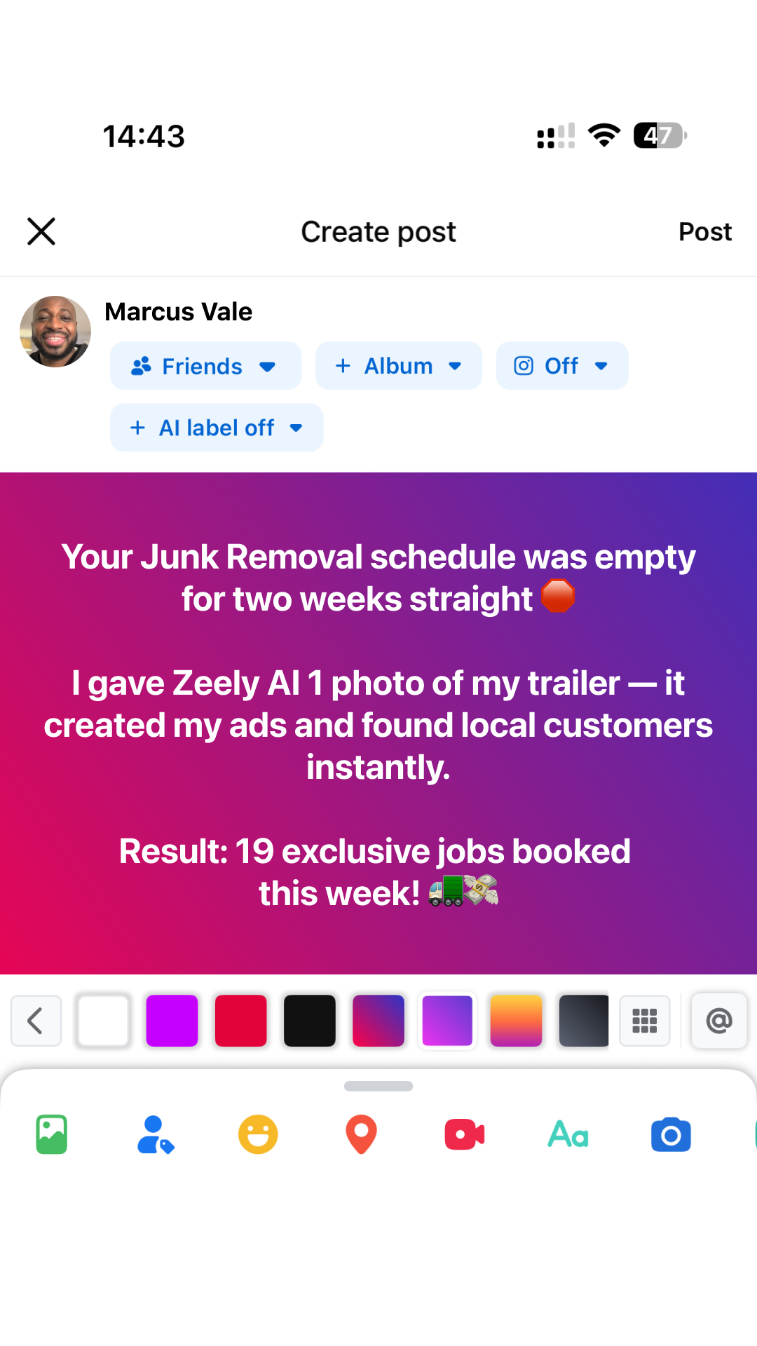 Zeely Facebook ad