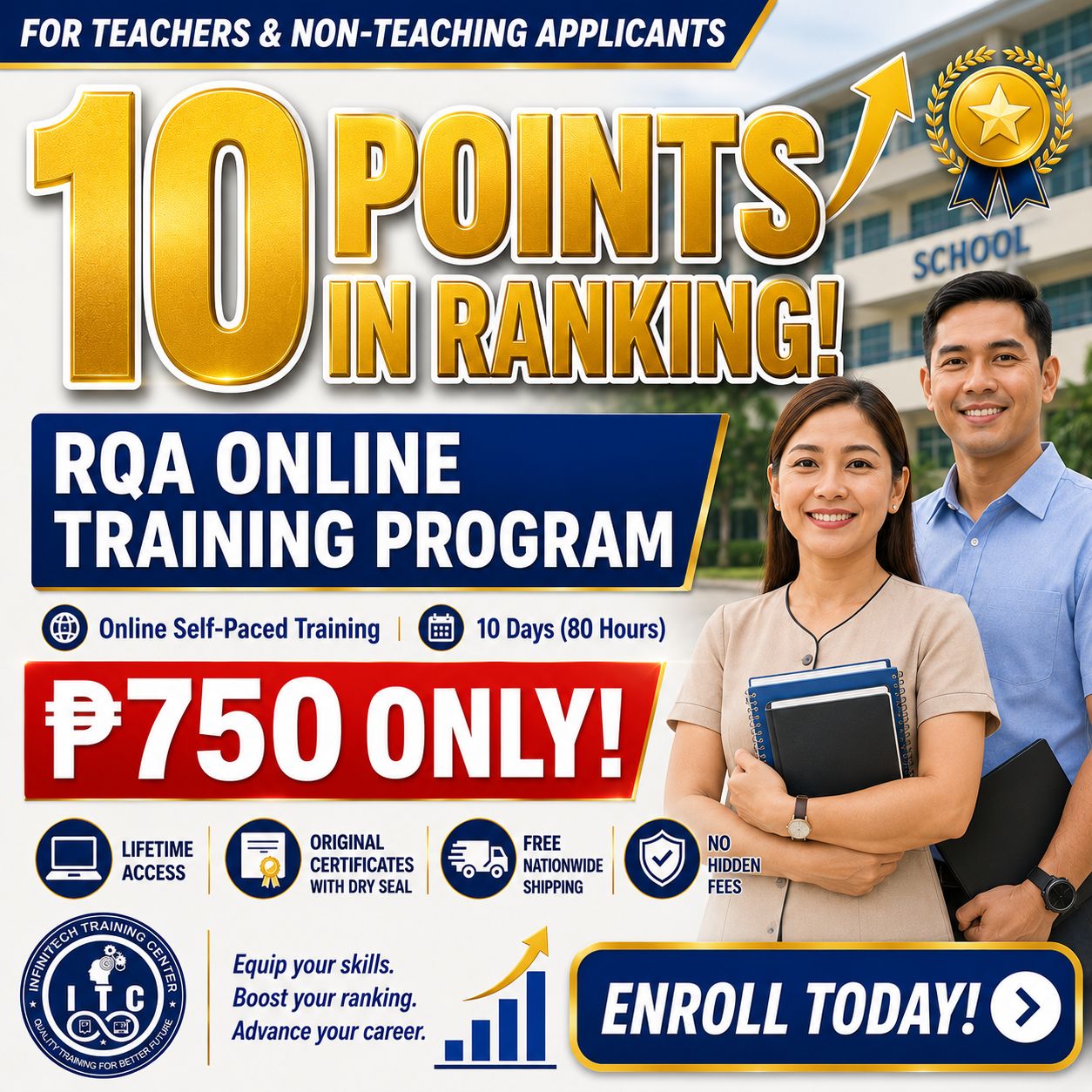 InfiniTech Training Center Facebook ad: 750 PESOS ONLY!