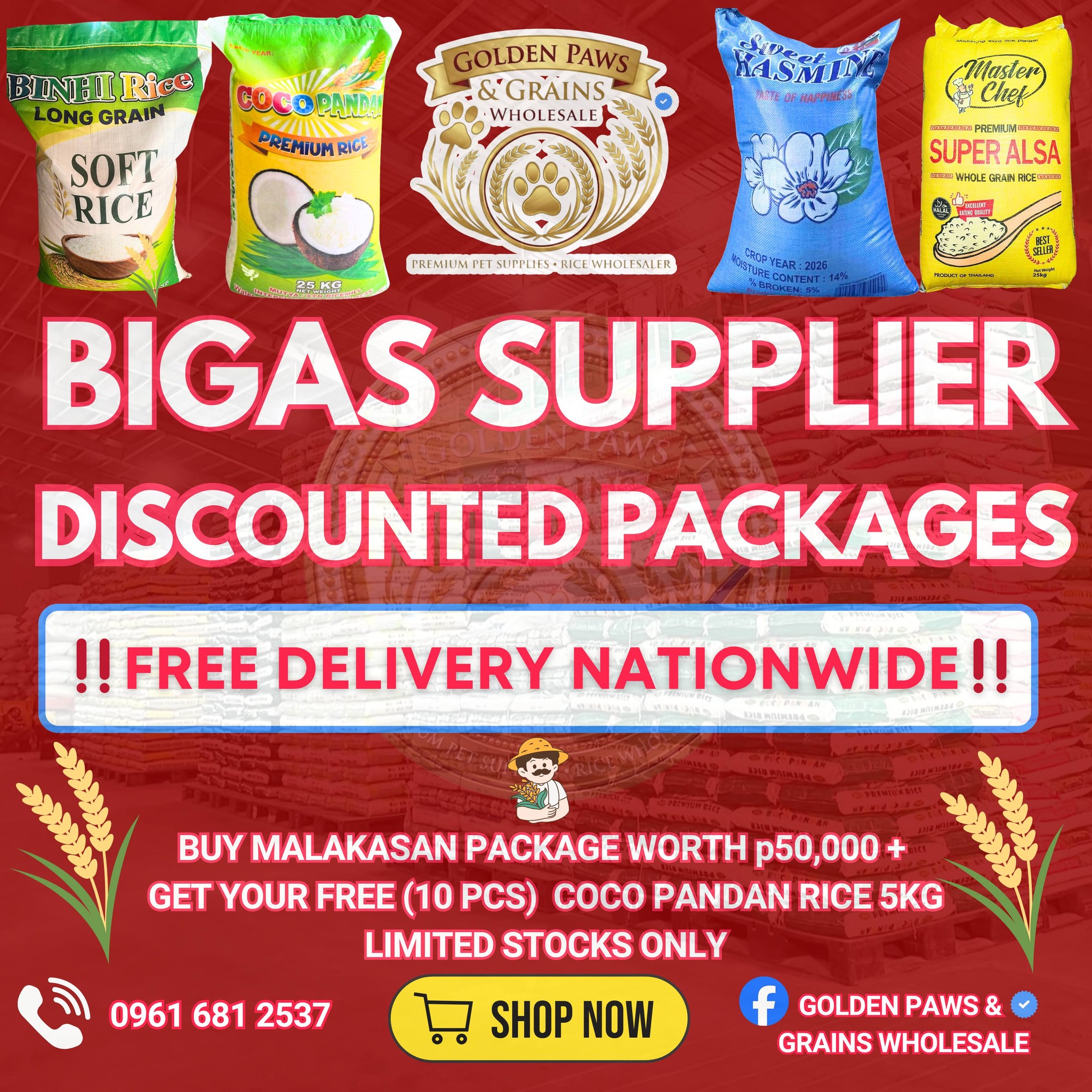 Golden Paws & Grains Wholesale Facebook ad